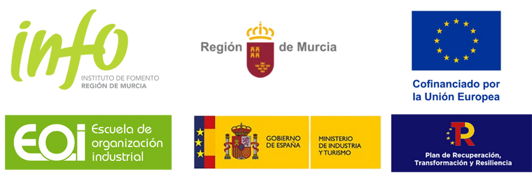 Financiado por el Instituto de Fomento de la Región de Murcia, la Unión Europea, EOI y el Plan de Recuperación