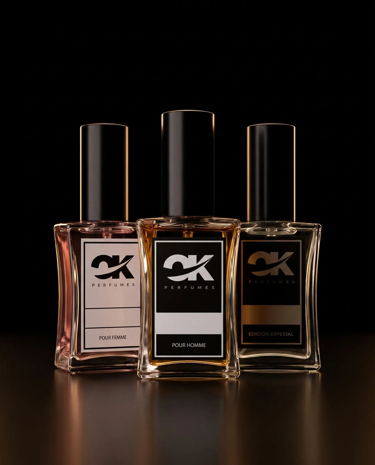 Tres perfumes OK Perfumes de 30 mL: AVT, CCM y SVG